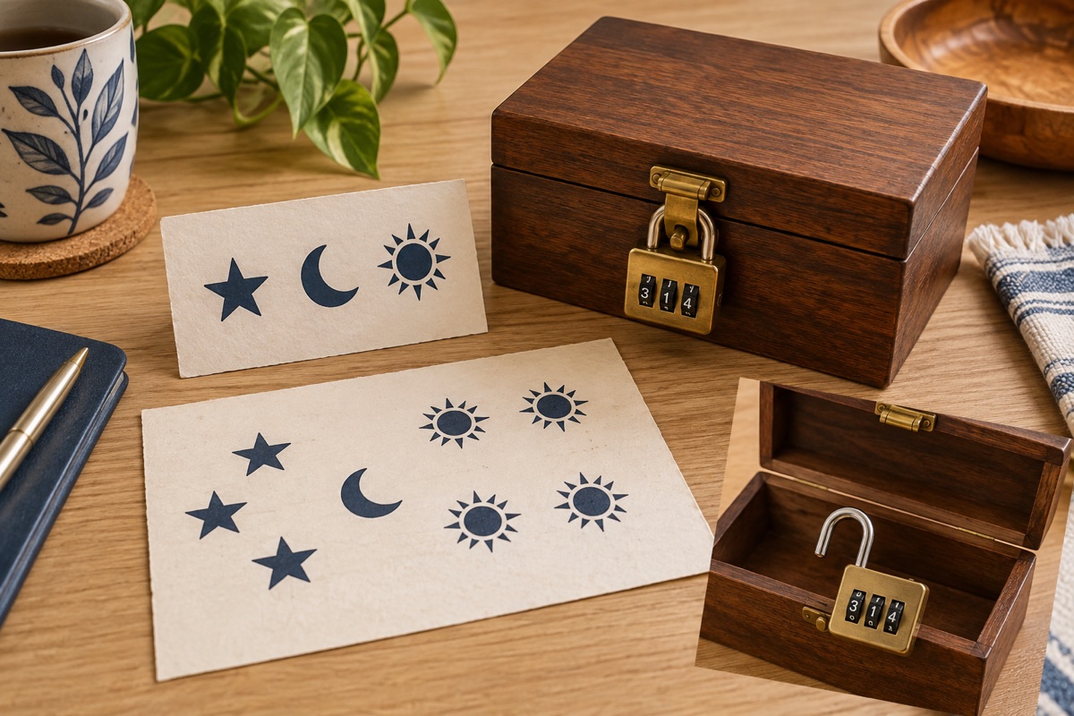 Montaje ilustrativo de Tres cifras, una caja
